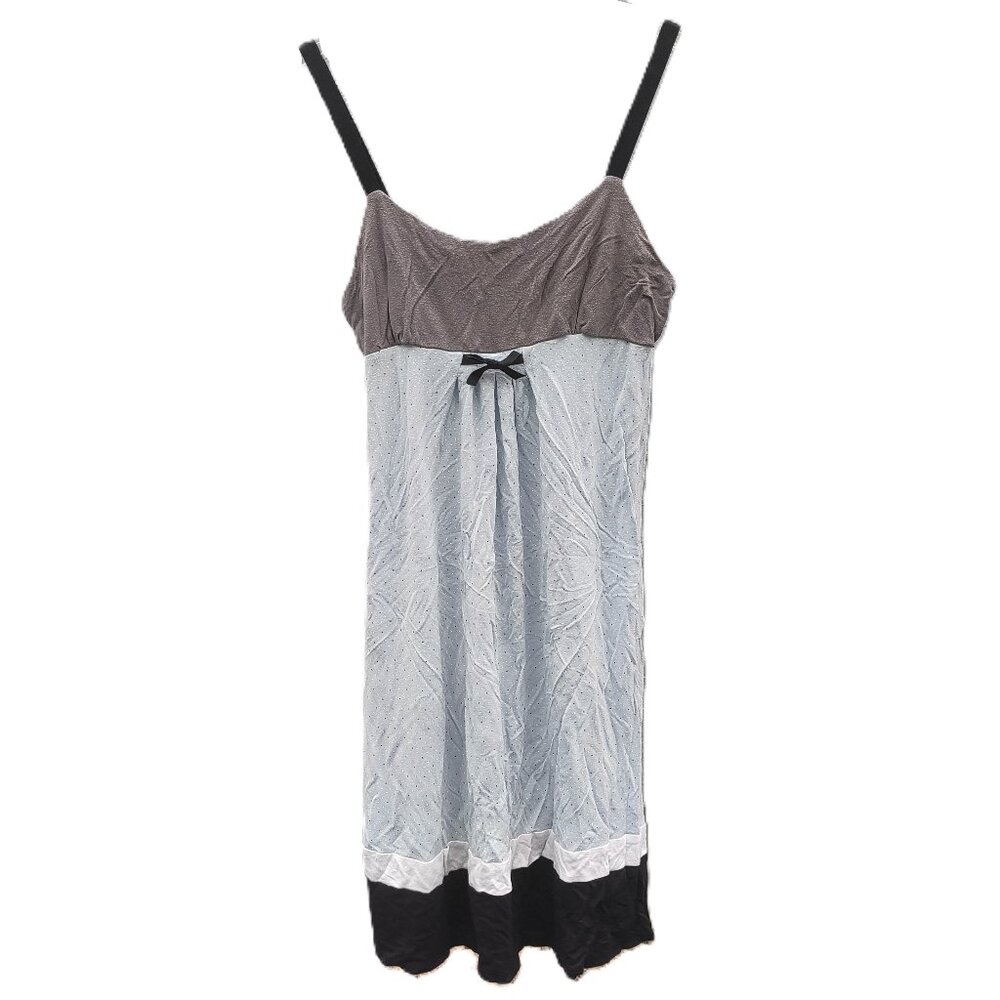 Simply Very Vera Wang Nightgown Grey, Light Blue Polka Dots Size XS extra-small